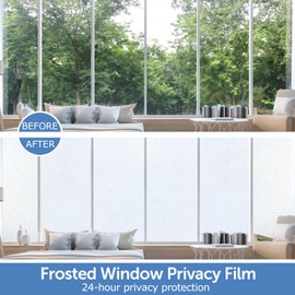HIDBEA Frosted Window Privacy Film - Non Adhesive Static Cling Glass Stickers Sun UV Blocking Heat Control Door Covering Decals for Home Office, 45.3 x 78.7 Inch