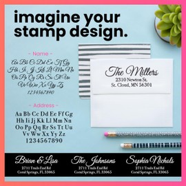 ExcelMark Personalized Return Address Stamp – Custom Self Inking Rubber Stamp (Large, Great Vibes)