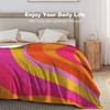 Retro 70S Pink and Orange Swirls Flannel Fleece Throw Blankets