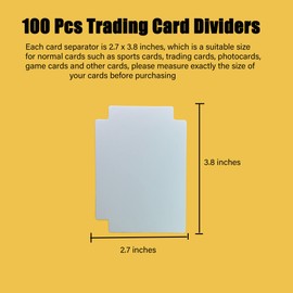 Trading Card Dividers with Tabs, 2.7 x 3.8 inches, White, 100-Pack