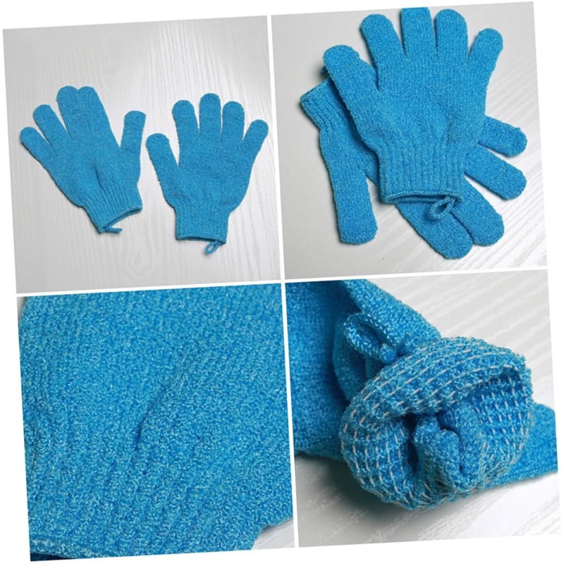 Guante Exfoliante de Baño de Nylon – VILLCASE Azul Talla