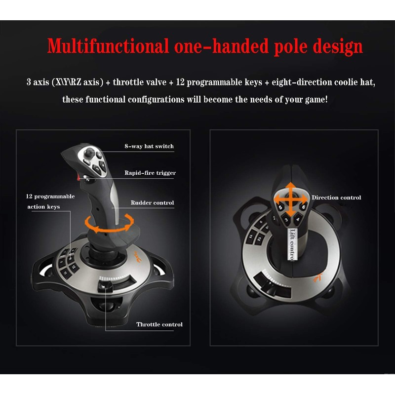 PXN Flight simulator controls 2113 pc flight joystick controls with