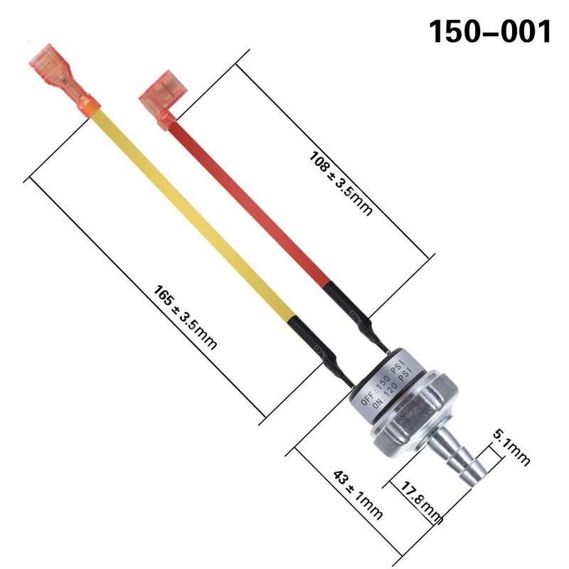 Air Pressure Switch 150 PSI Pressure Switch 120 PSI Pressure
