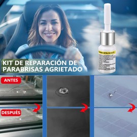 ZSOLY Reparador de Parabrisas, Liquido Reparador de Grietas Parabrisas, Reparación de Rayones de Parabrisas Auto, Kit Reparador de Vidrio para Astillas y Grietas