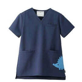 Nursley Women's Scandinavian Forest Scrub Jacket, Anti-Static, Stretch, Medical Care, Nursing, Lab Coat, navy