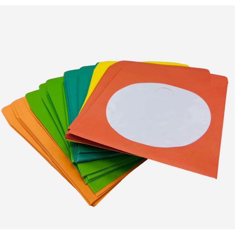 COLOURED PAPER CD SLEEVES, 50PK by DragonTrading®