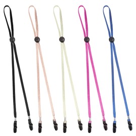 Sorcristy 5PCS Adjustable Hat Straps for Wind, Removable Anti-Loss Hat Strap Clips for Wind Strap Hats Chin Cord or Travel, Golfing, Fishing, Boating（Blue, Black, Purple Red, Beige, Champagne）