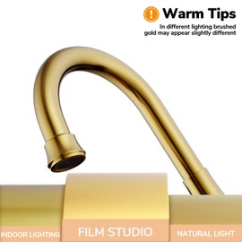 Bathroom Faucets for Sink 3 Hole, Hurran 4 inch Brushed Gold Bathroom Sink Faucet with Pop-up Drain and Supply Hoses, Stainless Steel Lead-Free Centerset Faucet for Vanity RV, 2 Pack