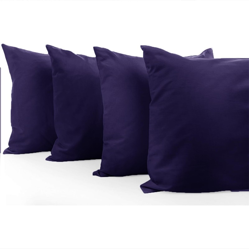 AL NOOR HOME Premium Navy Blue 4 Pack Pillowcases -