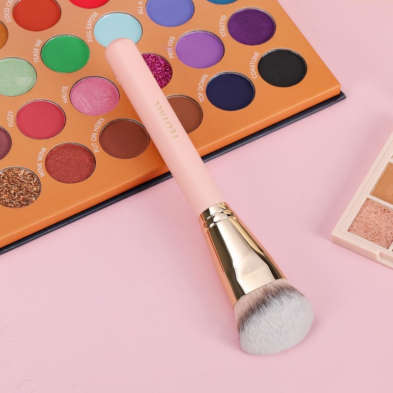 TEOYALL Flat Angled Foundation Brush, Large Dense Synthetic Bristles Kabuki
