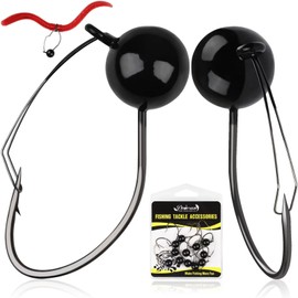 Dovesun 12PCS Weedless Jig Head Wacky Rig Hooks Weedless Fishing Hooks Jig Heads for Bass Fishing Worm Weights Hook 1/10oz