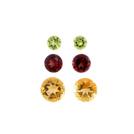 Myhealingworld Multi Stone AAA quality calibrated round 4mm 5mm and 6mm Brilliant Cut Loose gemstone Crystals Chakra Healing for making jewelry Mix Color Box Pack of 6 stone, BOX 26–Peridot 2, Garnet