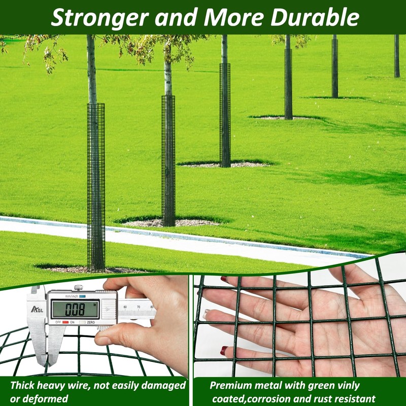 chicarry 48" Metal Tree Trunk Protector, 8 Pack Mesh Tree