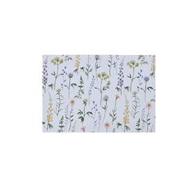 Sleepdown Meadow Floral Printed Table Placemats - Ideal for Kitchen Dining Table - Non-Slip Washable Heat Resistant - Pack of 4 - White - 49cm x 32cm