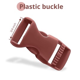 4 Pcs Brown Side Release Plastic Buckles 3/4 Inch (20mm) - Heavy Duty Quick Clips for Backpack Strap Replacement Repair, Webbing Straps, Dog Collar Buckle, Wide Paracord (King Cobra Style)
