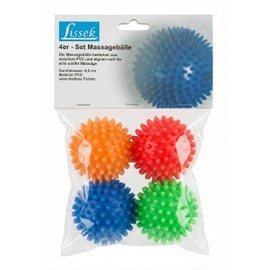 Pack of 4 Hedgehog Massage Balls 6.5 cm for Trigger Point and Fascia Massage for Self-Massage Against Tension in the Back, Neck and Feet