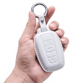 BFDDPPM for Toyota Key Fob Cover with Keychain Genuine leather 360 Degree Protection Key Case Compatible with 2018-2024 Camry RAV4 Highlander Avalon C-HR Prius Corolla GT86 Smart Key