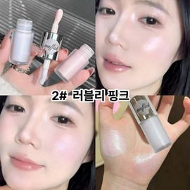 DEEPSUN Two-color dual transparent water glow highlight shadow point glow makeup for steel bone use, 1 piece, 2# lovely pink / DEEPSUN 투컬러 듀얼 투명 물광 하이라이트 섀도 포인트 윤광 메이크업 쇠골사용, 1개, 2# 러블리 핑크