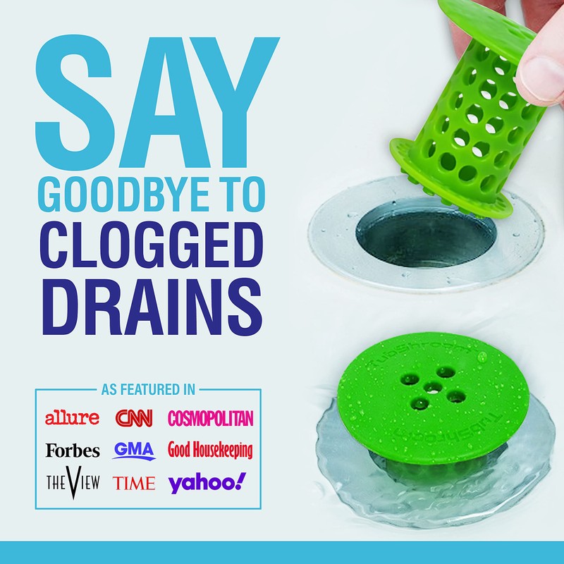TubShroom Tub Hair Catcher Drain Protector, Fits 1.5"-1.75", Green
