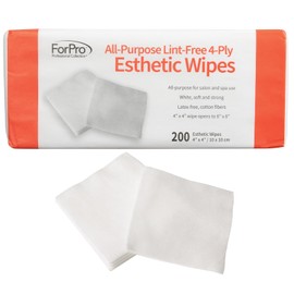 ForPro Professional Collection All-Purpose Lint-Free 4-Ply Esthetic Wipes, Non-Woven, For Salon and Spa Use, Soft, Strong and Durable, Latex-Free, 4" x 4", 200-Count