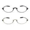 2 Pack Flexible Reading Glasses Lightweight (Elastic Plastic) Reader,Half Round