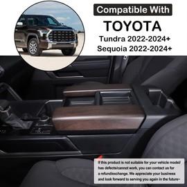 Car Center Console Armrest Protector Cover Compatible with Toyota Tundra 2022 2023 Sequoia 2023 Central Armrest Seat Storage Box Cover Cushion Lid Protector Pad Waterproof Anti-Scratch ABS Accessories