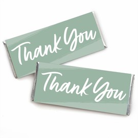 Big Dot of Happiness Sage Green Elegantly Simple - Candy Bar Wrapper Guest Party Favors - Set of 24