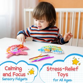 Fidget Toys Adult Children, 2 Pieces Unicorn Gifts Toy from 3 Years, Girls, Anti-Stress Autism ADHD Toy, Sensory Activity Board Game - Skills Set & Tuning Toys