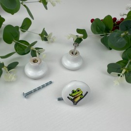 Lasyman 1.5" 8 PCS Fun Safari Animal Cabinet Knob Ceramics Decorative Nursery Children's Room Wardrobe Dresser Drawer Handle Pulls