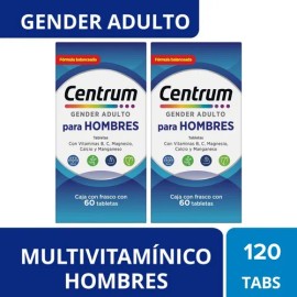 Multivitamínico Centrum Hombre Vitamina B Vitamina C y Calcio 2 Pack de 60 Tabletas