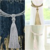 VEGCOO Curtain Tiebacks, 2 Pack Handmade Woven Rope Tassel Tie