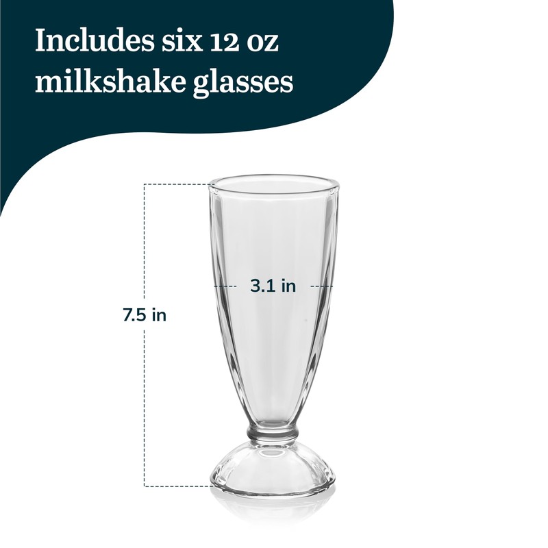 Libbey Fountain Shoppe Milkshake Glasses - Classic Old Fashioned Rootbeer