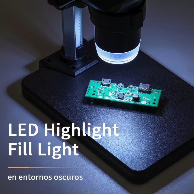 Fnbrli Microscopio Electrónico Académico Con Pantalla Lcd Hd 5.5