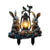 Fenteer 2D Flat Easter Bunnies with Basket Scene Garden Stake