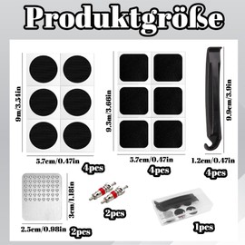 AXERHK Fahrrad Flickzeug Set, Flickzeug Fahrrad, 17 Stück Reparaturset für Unterwegs, Reifenreparaturset, Fahrradreifen Reparaturset für Rennrad und Mountainbike