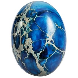 rockcloud 18x25mm Oval Cabochon Flatback Semi-precious Stones Sea Sediment Jasper for Jewelry Making Pack of 5