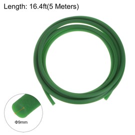 HARFINGTON Polyurethane Round Belts 9mm Dia 16.4ft(5 Meters) Length Rough Surface PU Urethane Belt for Drive Transmission, Green