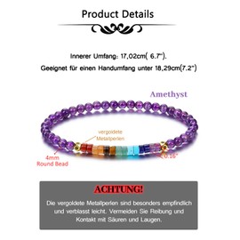 CrystalTears 7 Chakra Bracelet Women's Elastic Healing Crystals Bead Bracelet Reiki Talisman Spiritual Gifts, Gemstones, alloy