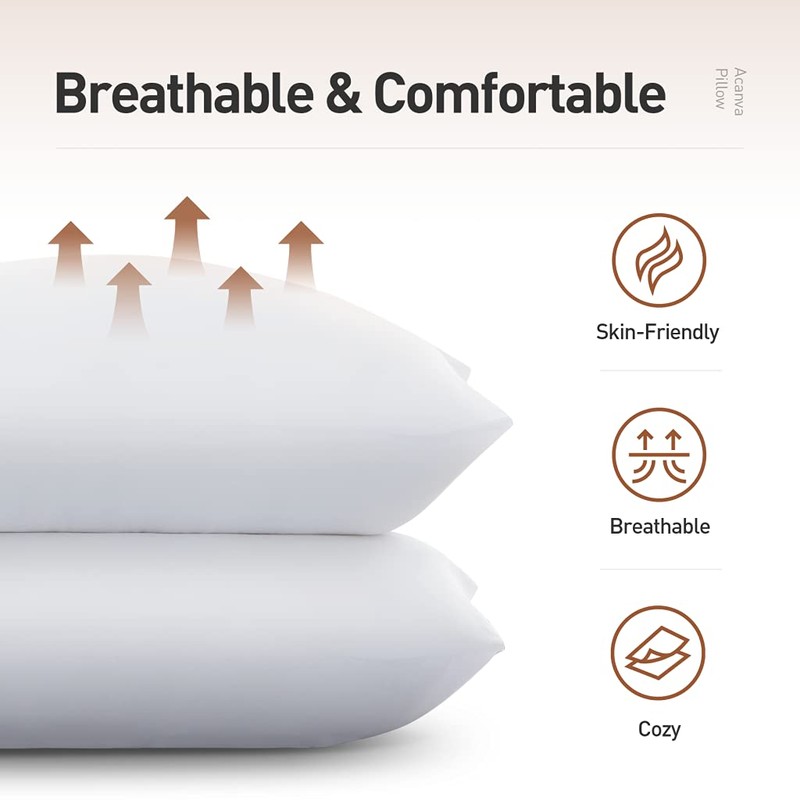 Acanva Hotel Quality Bed Pillows for Sleeping,Premium 3D Plush Fiber-Reduces