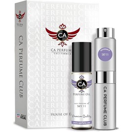 CA Perfume Duo Impression of Emra Sky 11 For Women & Men Eau de Parfum Refillable Atomizer Sprayer + Fragrance Body Oil Travel Size Roll-On 0.27 Fl Oz+0.33 Fl Oz