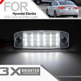 nsautolighting Elan'tra Led License Plate Light for 2007-2023+ Hyundai Kona N Elan'tra Tucson Sonata Kia Sport'age Sorento 6500K Xenon White Error Free Led Rear Tag Number Plate Lamps OEM 92501-J9000