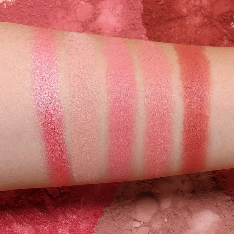 Mysense 5 Colors Face Blush Palette,Makeup Bright Shimmer Matte Powder