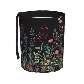 Car Trash Can Hanging, Wildflower Plant Waterproof Auto Garbage Bin Universal Vehicle Waste Container, 3.5L Capacity