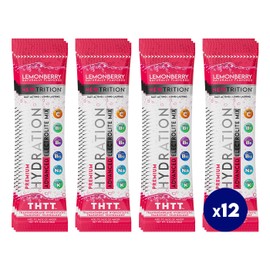 NewTrition Hydration Powder, Electrolyte Powder Packets, Naturally Flavored Hydrating Packets for Water, Fast Acting Hydrate Electrolytes with Vitamins C & D, Lemonberry, 12 Servings