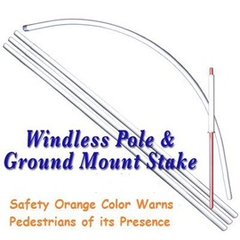 Body Art Windless Stay-Open Swooper Feather Flag Banner Kit: 16' Heavy Duty Pole Set, Powder Coated Safety Orange Metal Stake