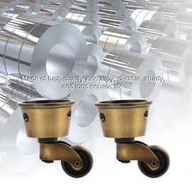 BQLZR Vintage Round Cup Casters for 32mm Dia Legs 360 Degree Swivel Wheels Pack of 4