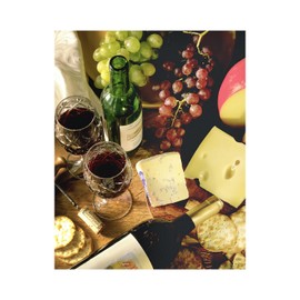 Wine & Cheese Charcuterie Board with Grapes and Cabernet Merlot Wine Glass 504 Piece Jigsaw Puzzle 16 inch X 20 inch Art for Connoisseurs and Wine Lovers