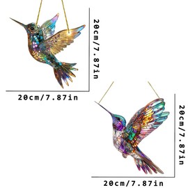 2 Packs Birds Suncatcher Hanging Ornament, Cute Bird Pendant Suncatcher,Furniture Decorations,Colorful Bird Sun Catchers,for Indoor Window,Living Room