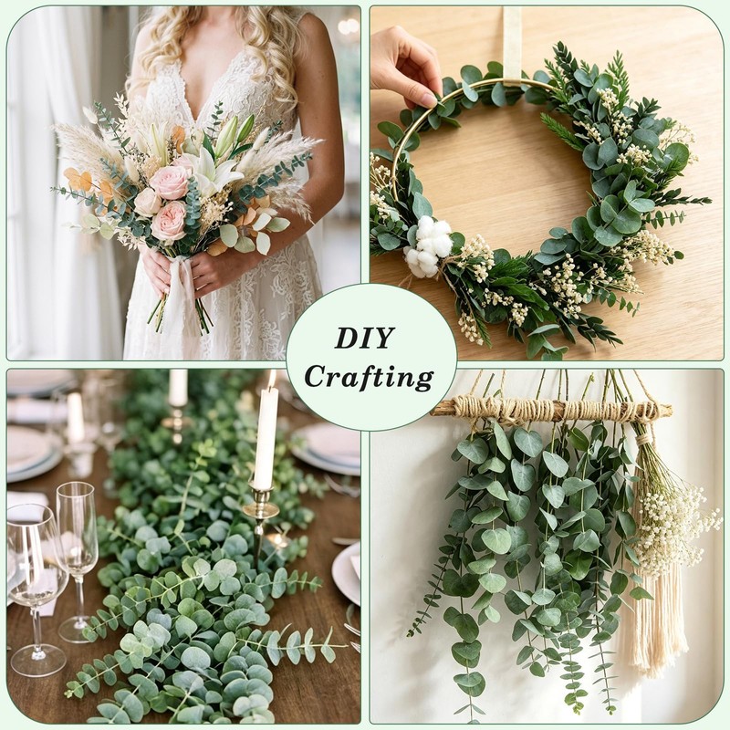 40 Pcs Decorative Artificial Eucalyptus Stems 43cm