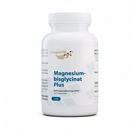 Vita World Magnesium bisglycinate Plus 120 Vegi Capsules Made in Germany